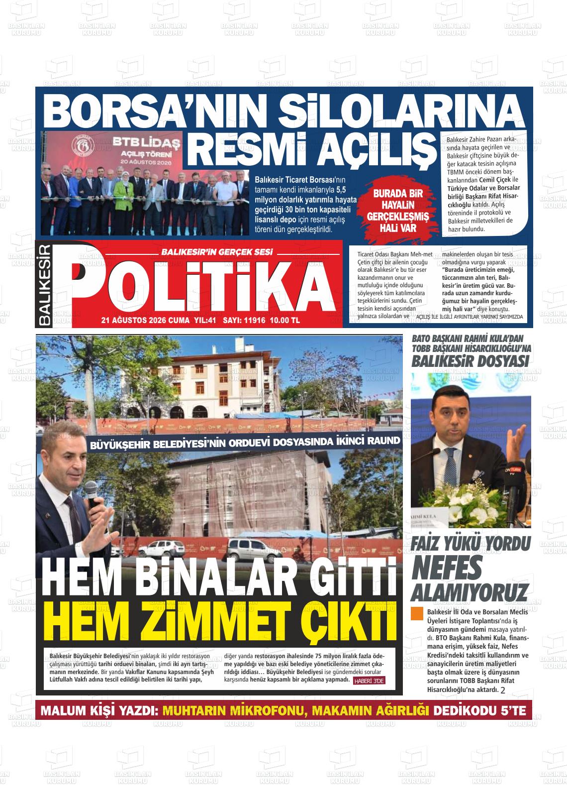 BALIKESİR POLİTİKA