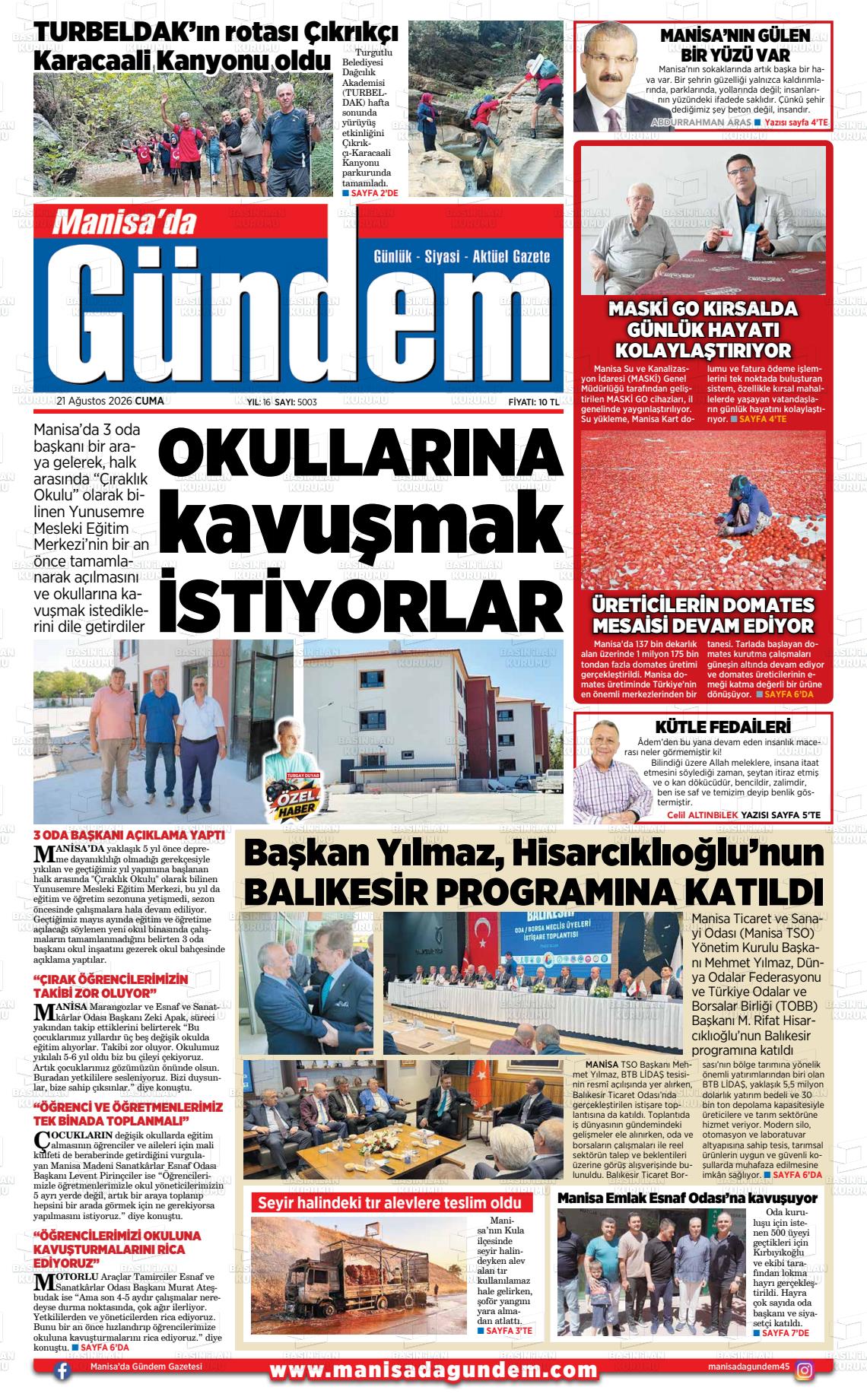 MANİSA'DA GÜNDEM
