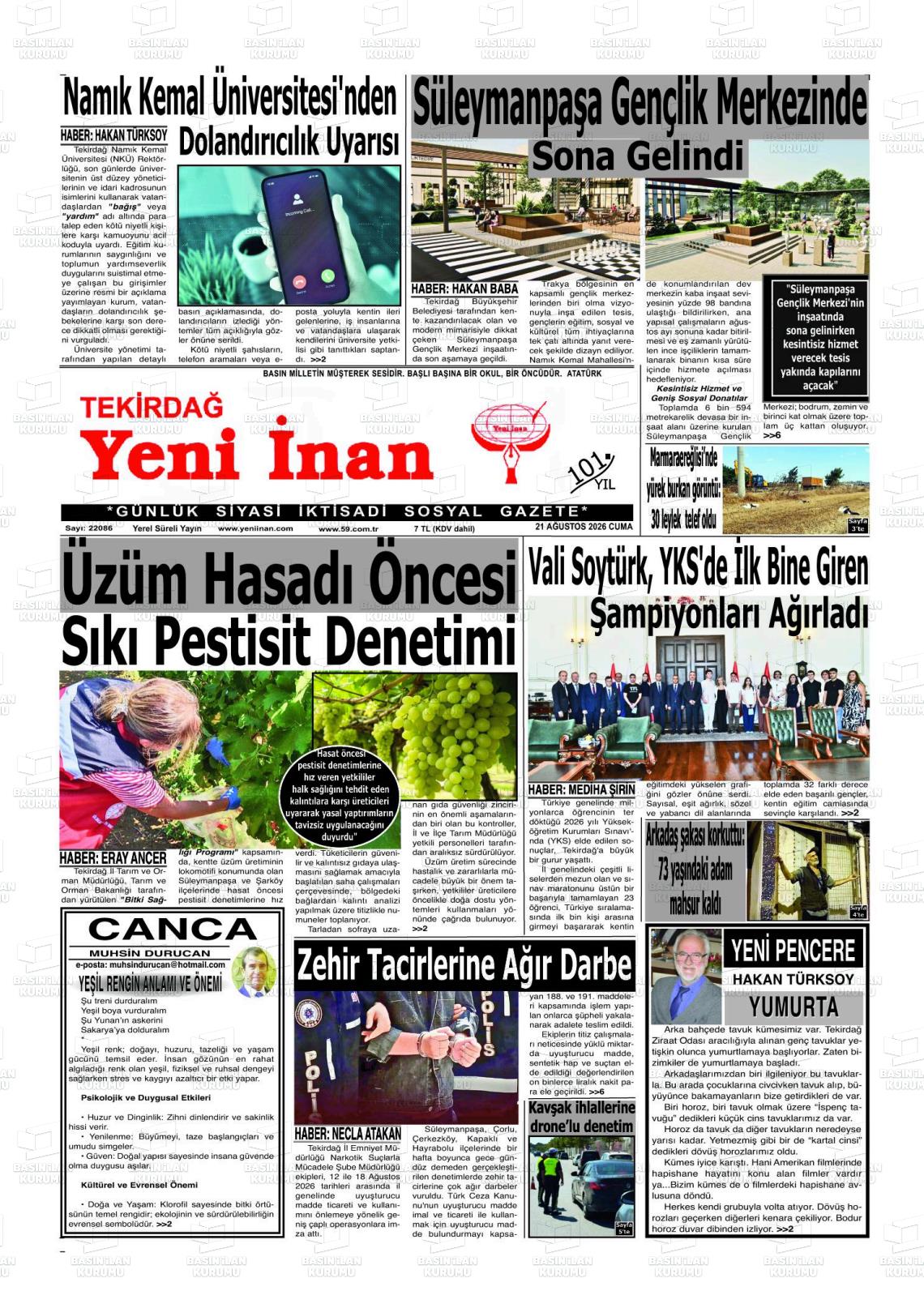 TEKİRDAĞ YENİ İNAN