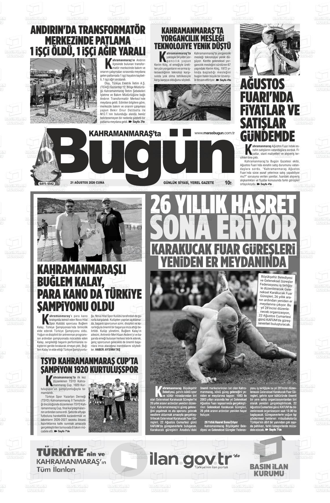 KAHRAMANMARAŞ'TA BUGÜN