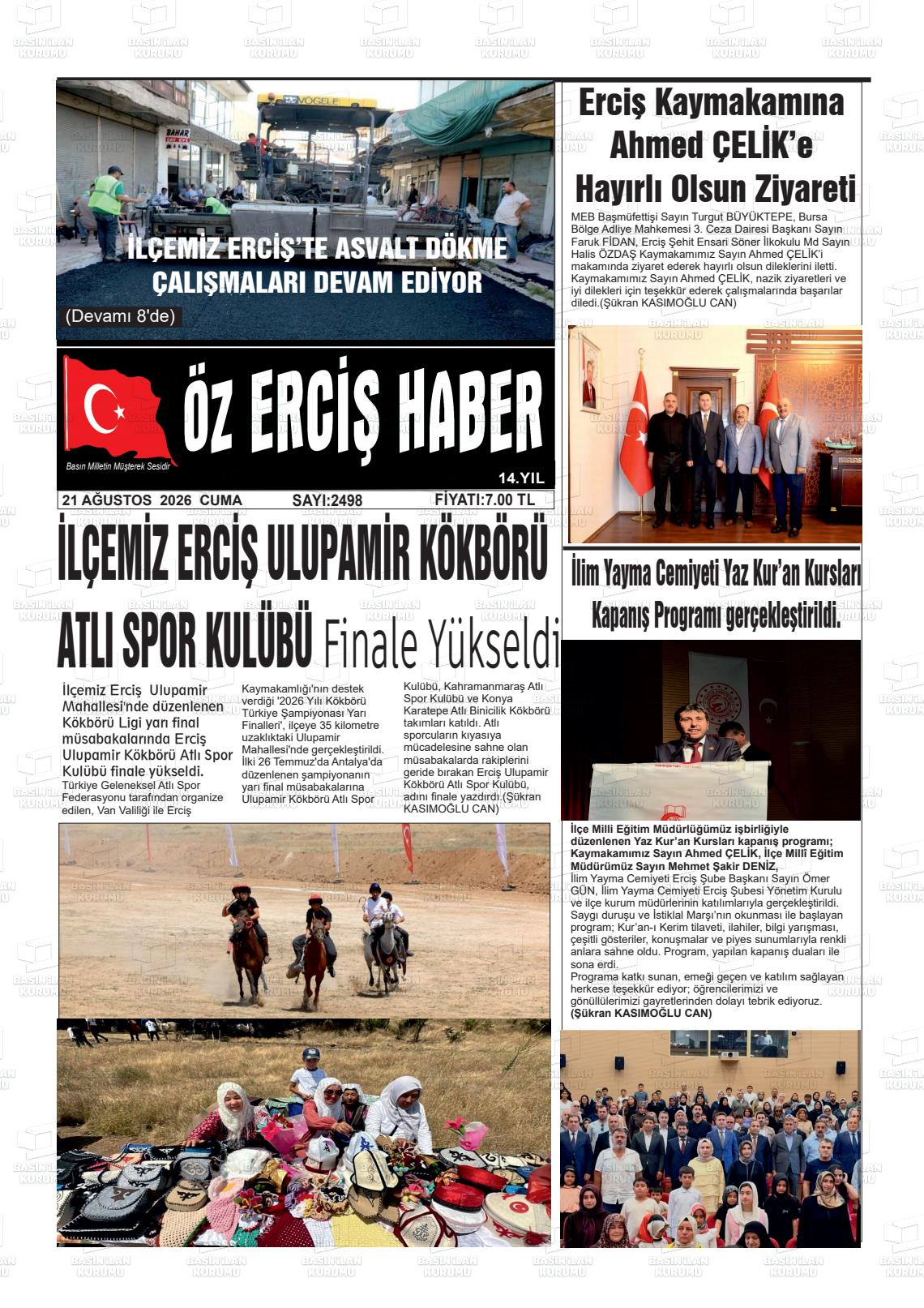 ÖZ ERCİŞ HABER