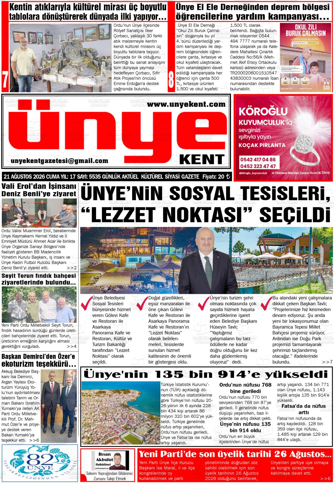 ÜNYE KENT