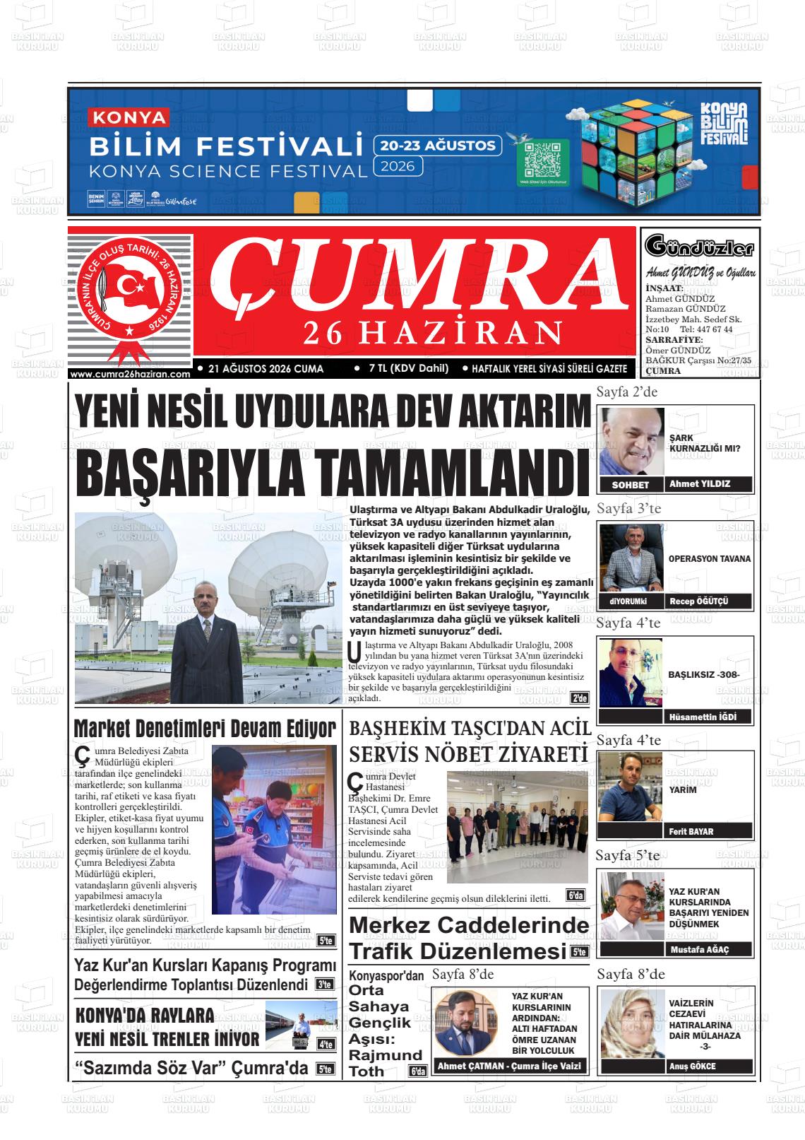 ÇUMRA 26 HAZİRAN