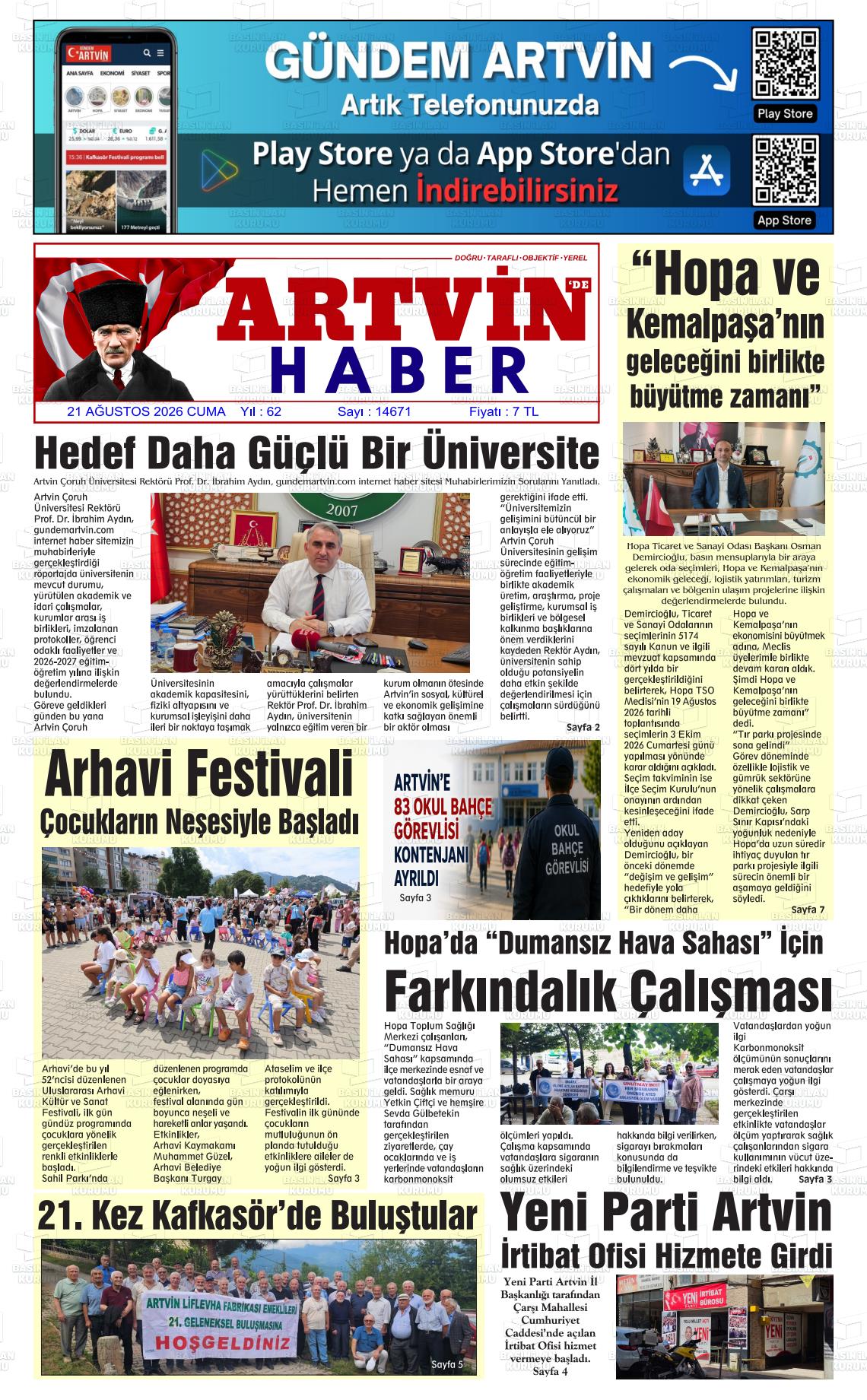 ARTVİN'DE HABER