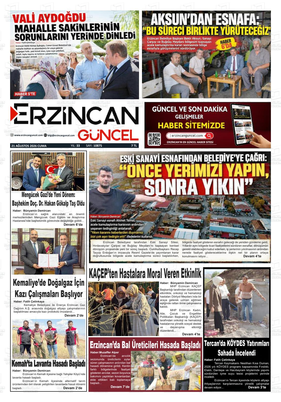 ERZİNCAN GÜNCEL