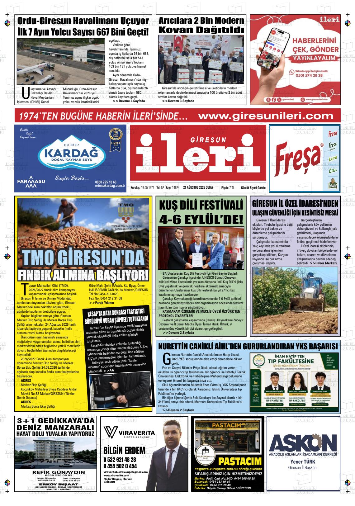 GİRESUN İLERİ