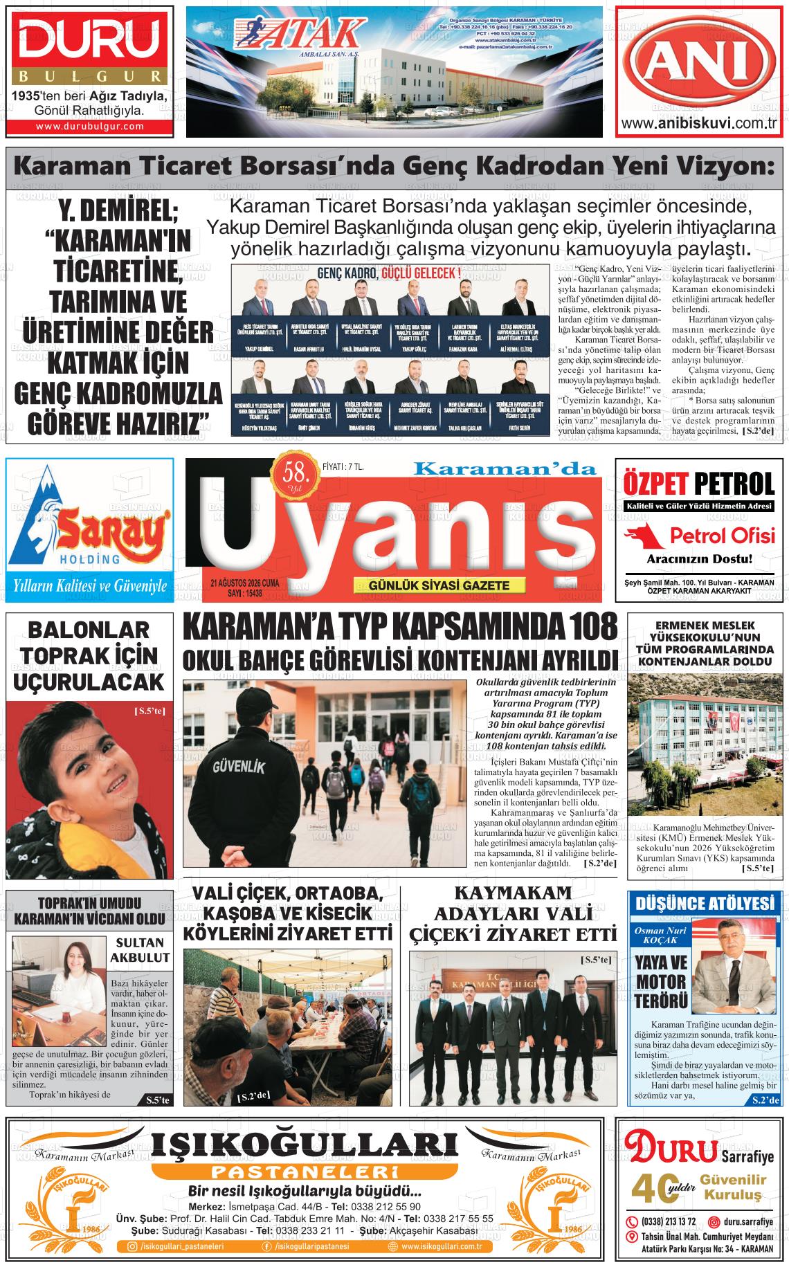 KARAMANDA UYANIŞ