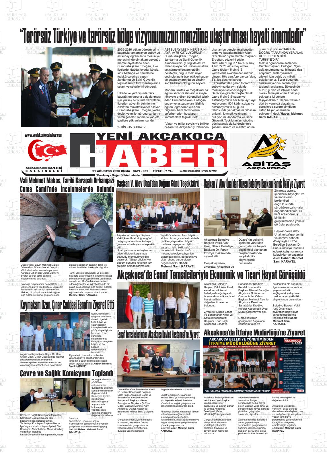 YENİ AKÇAKOCA HABER