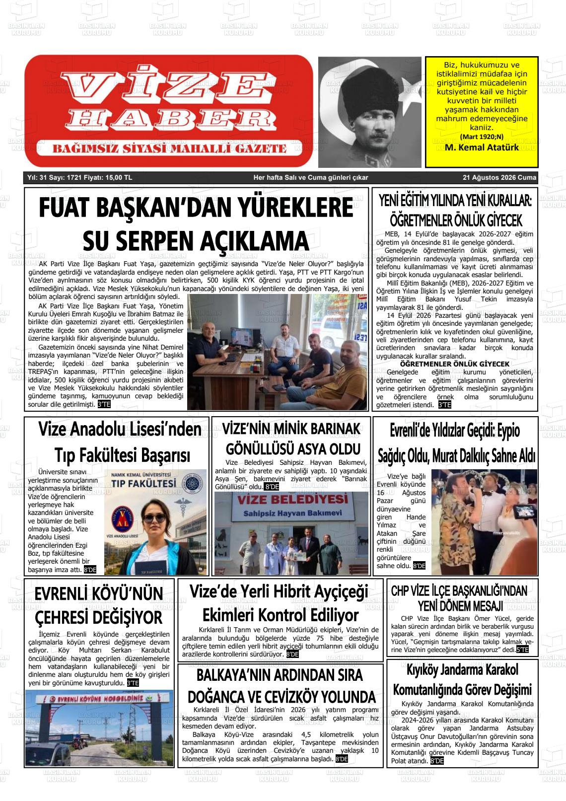 VİZE HABER