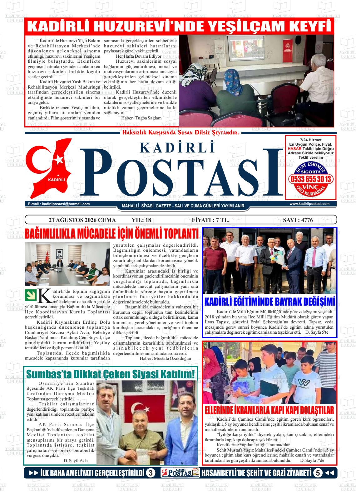 KADİRLİ POSTASI