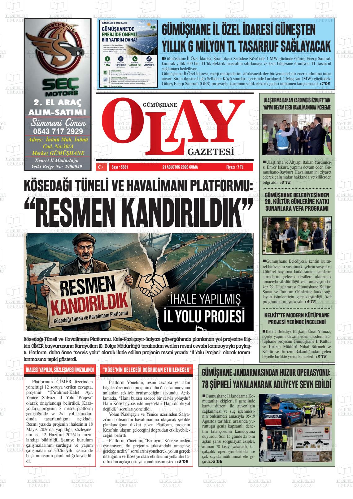 GÜMÜŞHANE OLAY