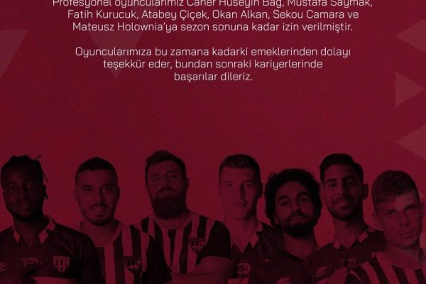 BANDIRMASPOR’DA 7 FUTBOLCU KADRO DIŞI
