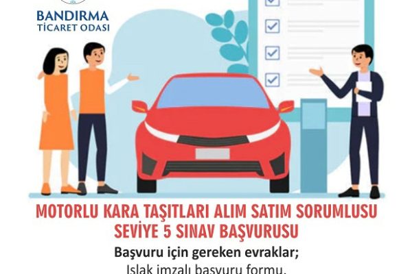 MOTORLU TAŞIT ALIM SATIM SINAVLARI İÇİN BAŞVURULAR BAŞLADI