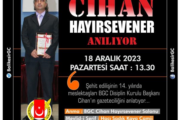 GAZETECİ HAYIRSEVENER ANILIYOR