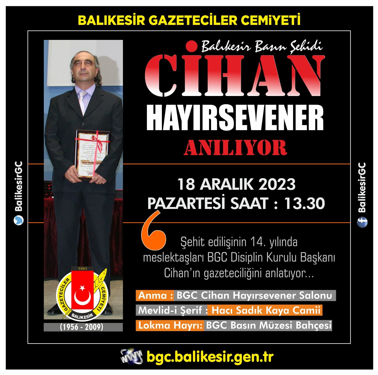Balıkesir Gazeteciler Cemiyeti, 14 yıl önce Bandırma’da çalıştığı gazetesine gittiği