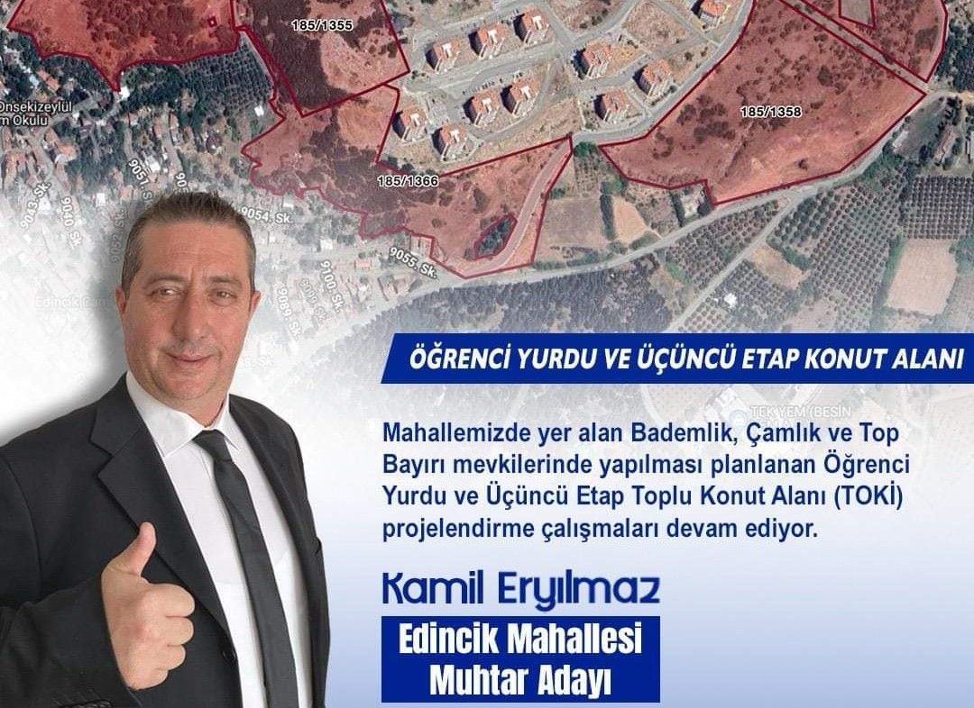 Edincik Mahalle Muhtarı Kamil Eryılmaz, bugüne kadar mahallede yaptıkları çalışmaları