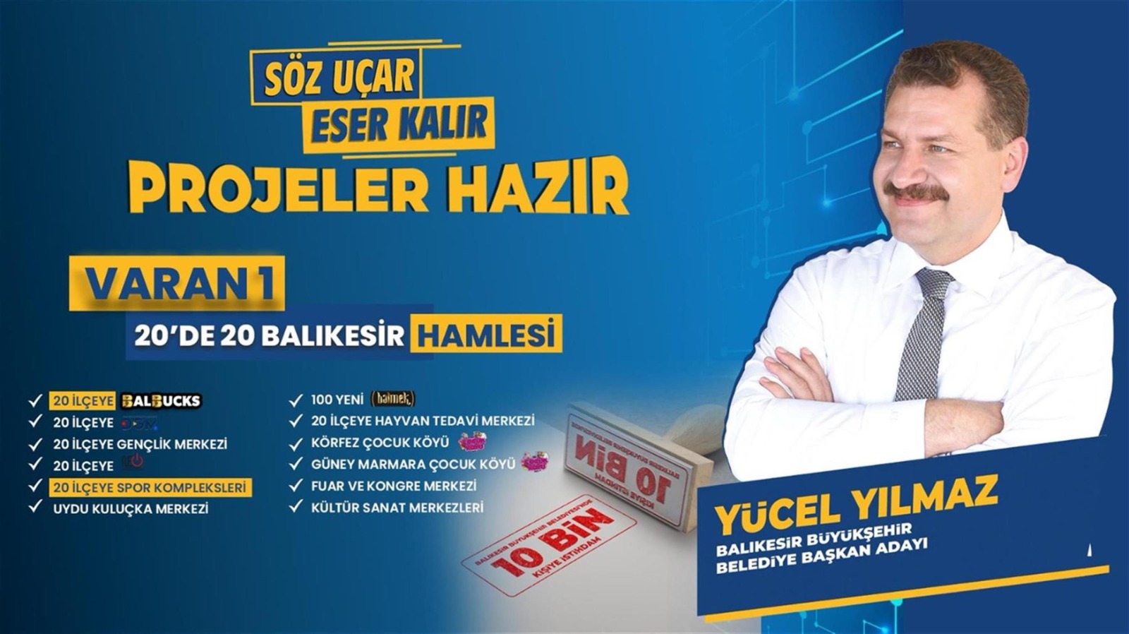 Balıkesir Büyükşehir Belediye Başkanı Yücel Yılmaz, 20 ilçeye kurmaya başladıkları;