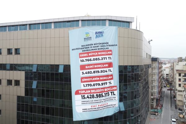BALIKESİR BÜYÜKŞEHRİN BORCU 15.5 MİLYAR LİRA