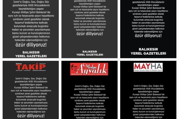 BALIKESİR BASINI SAYFA KARARTTI!