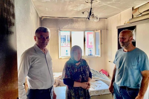 KAYMAKAM YURT YANGIN MAĞDURLARINI ZİYARET ETTİ
