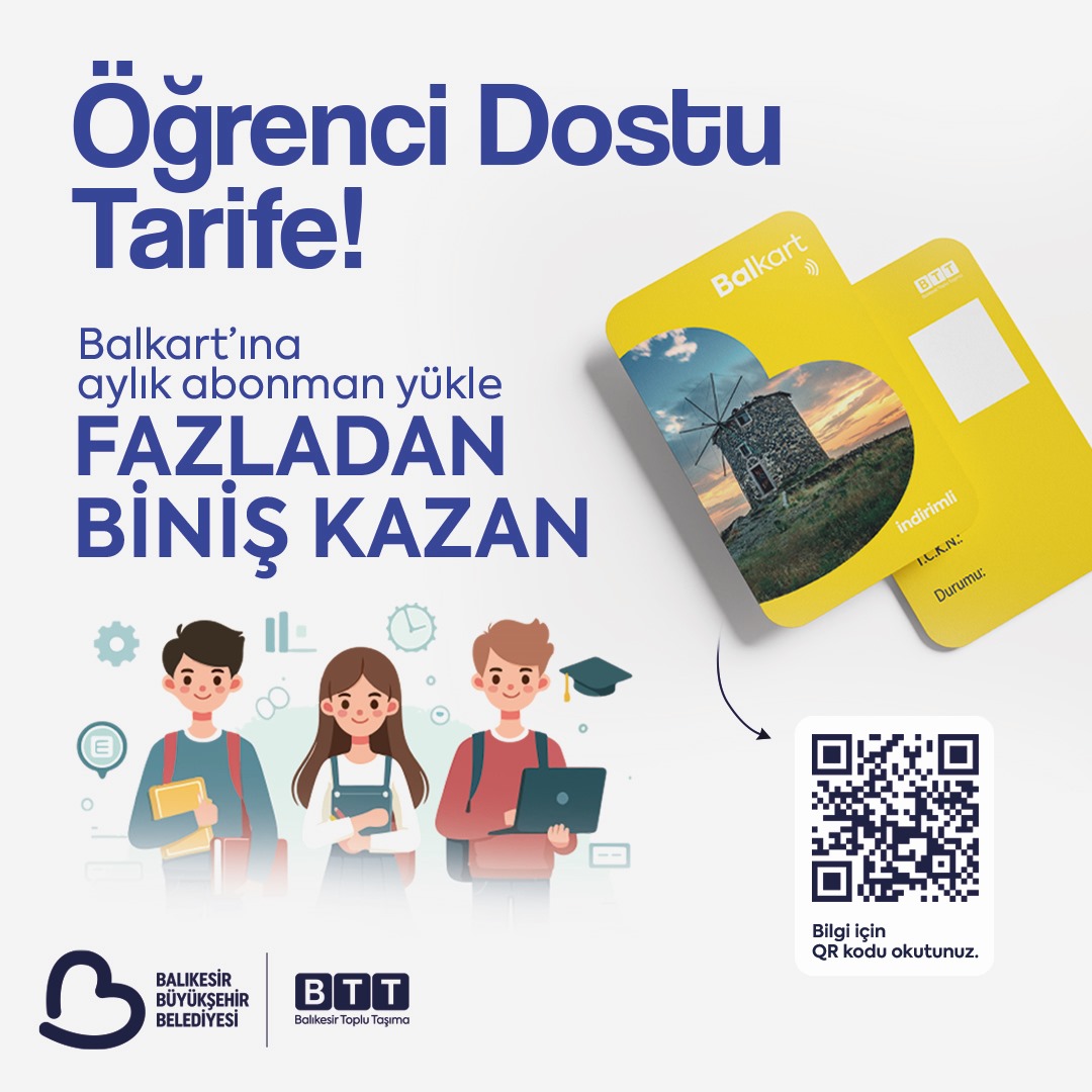 Balıkesir Büyükşehir Belediyesi iştiraki BTT AŞ, Aylık Abonman Akıllı BALKART