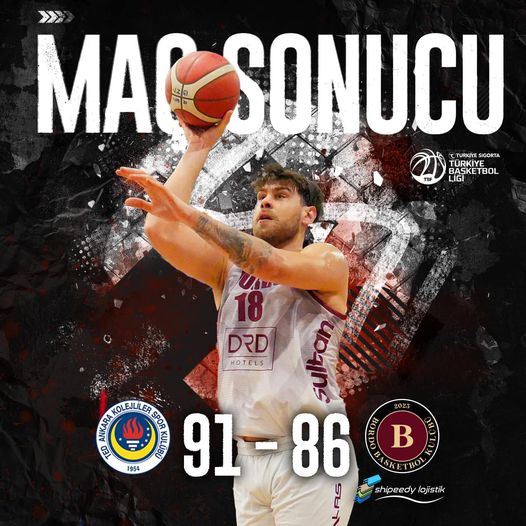  Shipdeey Lojistik Bordo Basketbpl Takımı deplasman yenilgilerine Ankara’da da