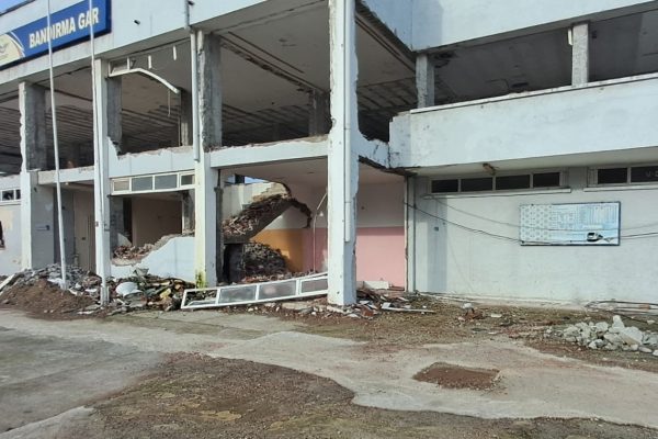 Bandırma Gar binasında güçlendirme çalışmaları hızla devam ediyor