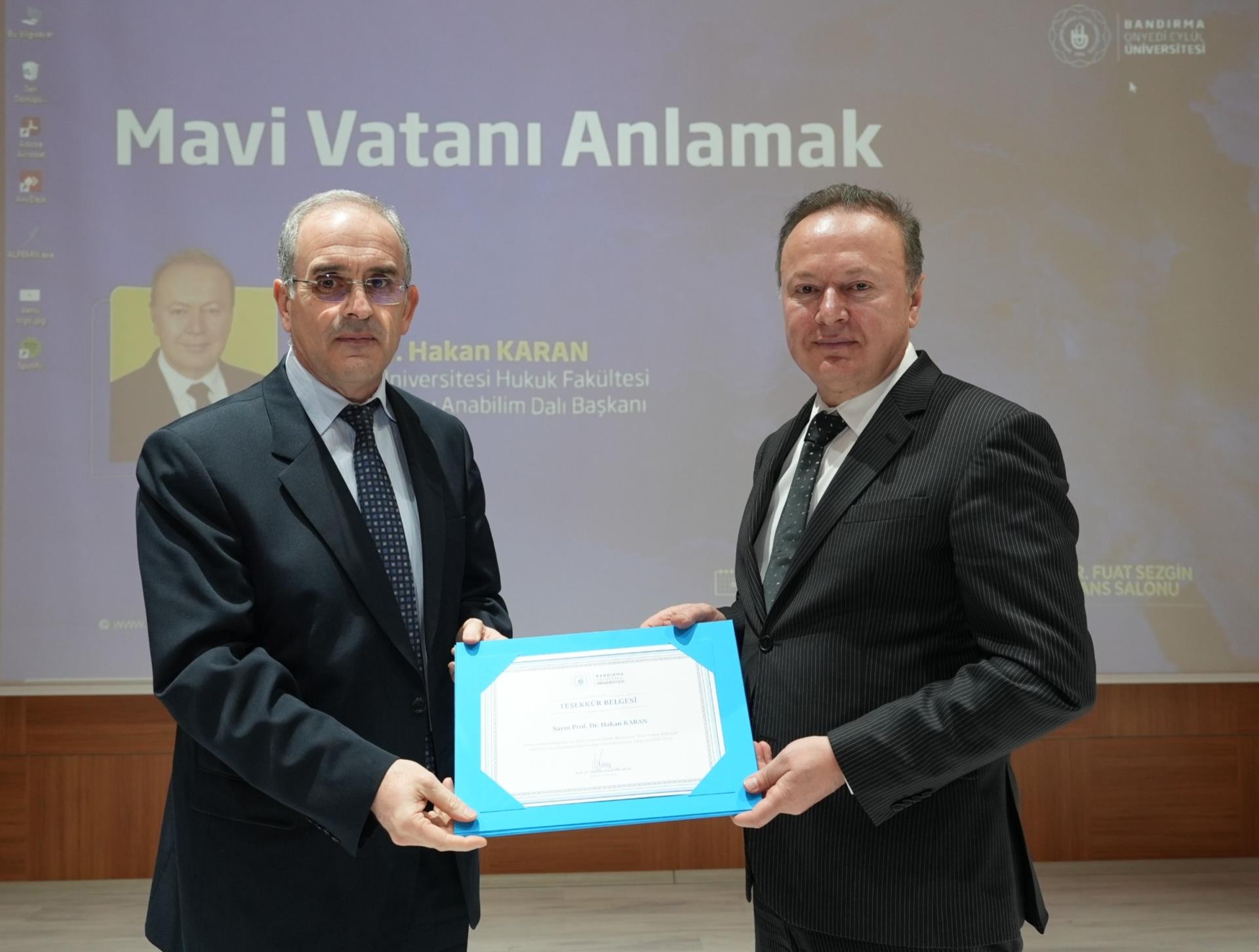 Bandırma Onyedi Eylül Üniversitesi tarafından “Mavi Vatanı Anlamak” konulu konferans