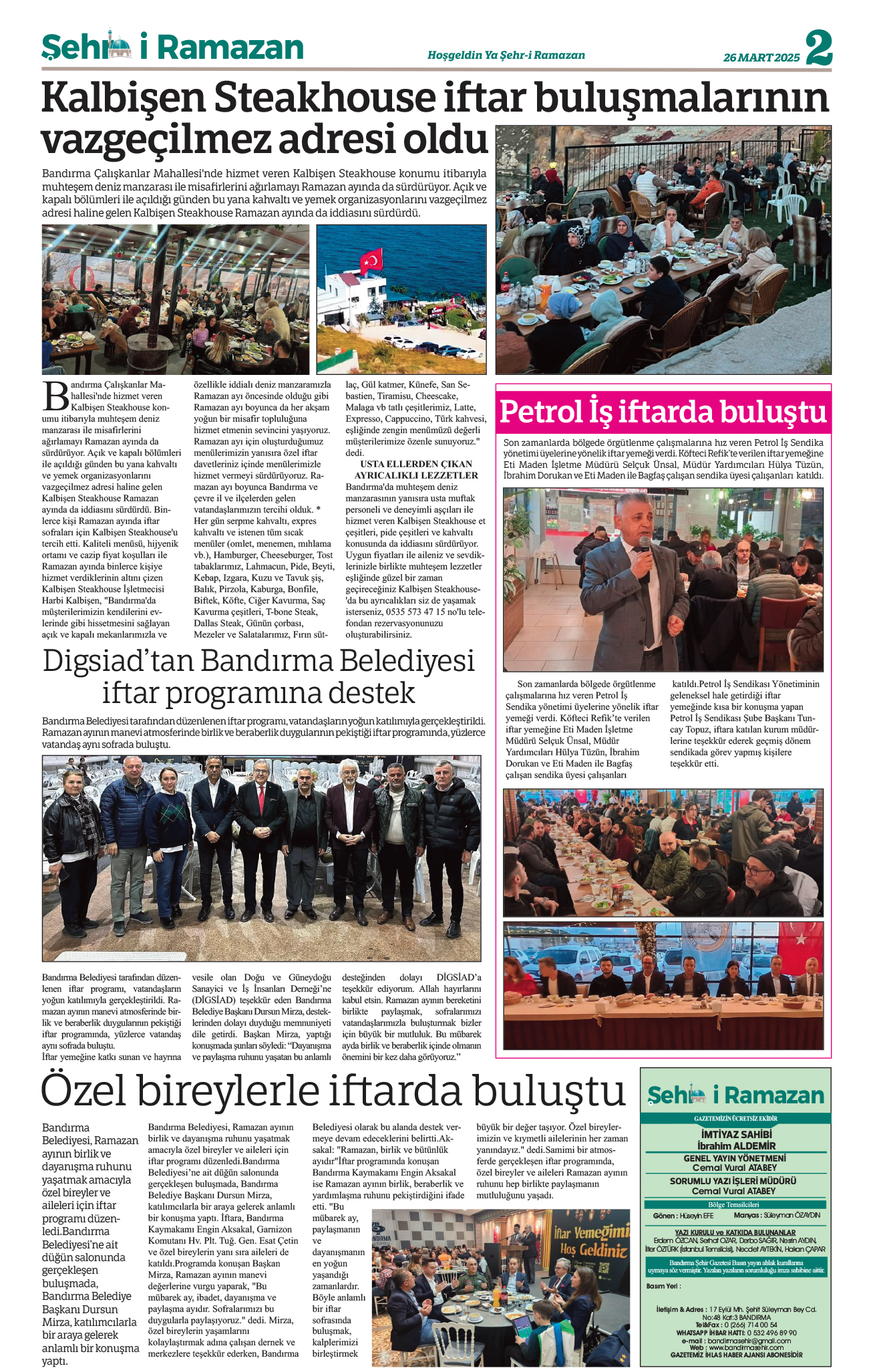 Bandırma Şehir Gazetesi 26.03.2025 Tarihli 10