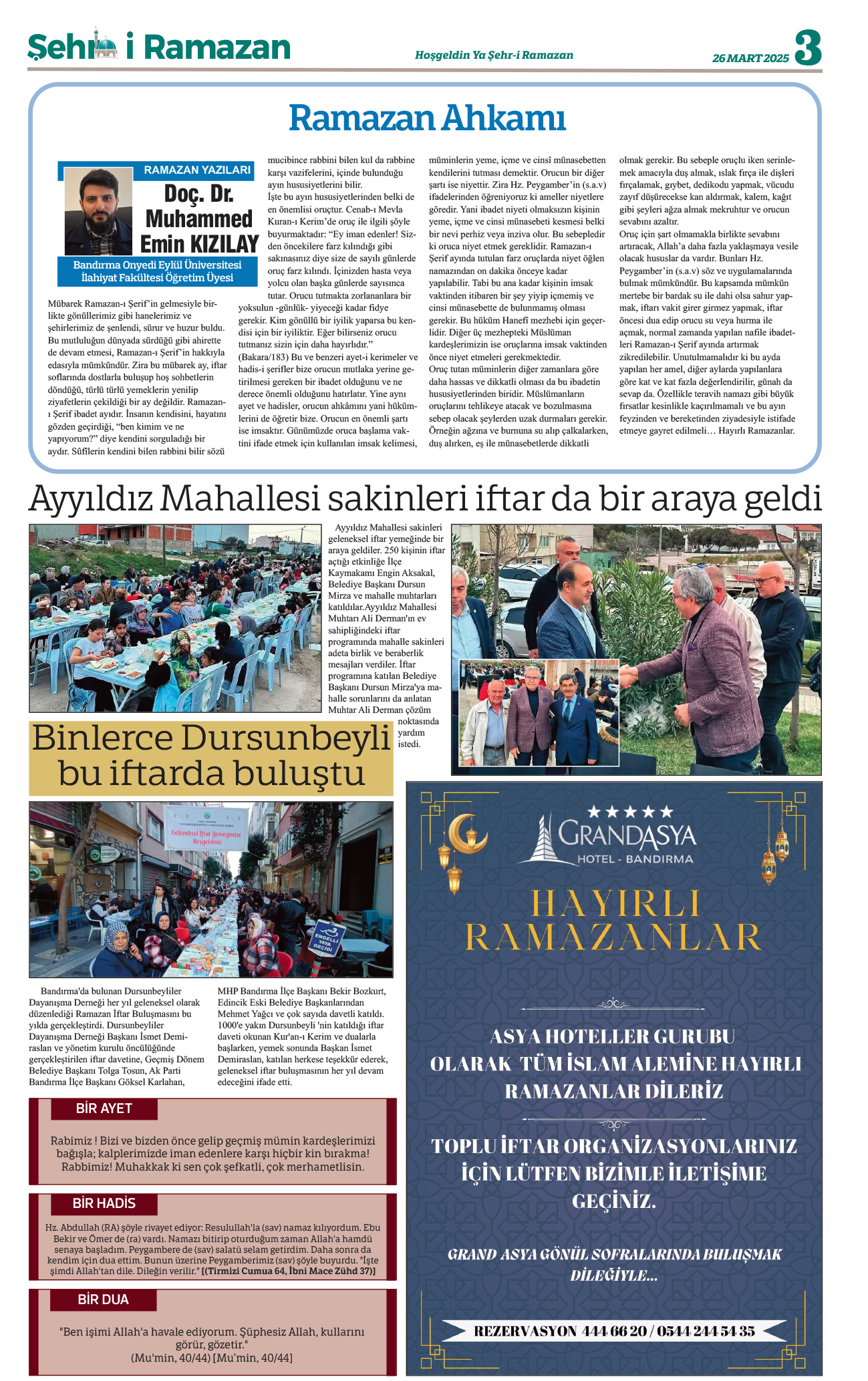 Bandırma Şehir Gazetesi 26.03.2025 Tarihli 11