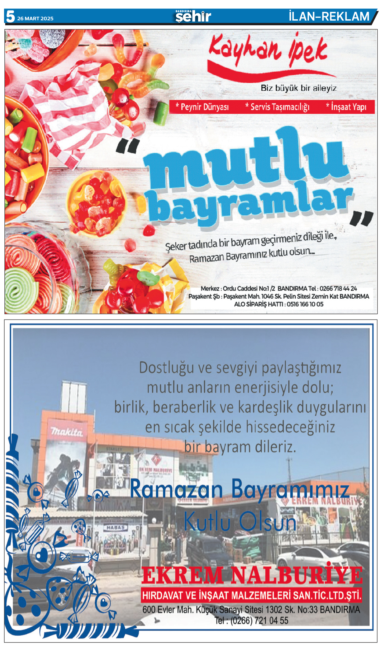 Bandırma Şehir Gazetesi 26.03.2025 Tarihli 5