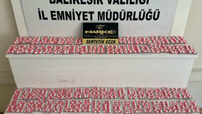Balıkesir’de polis ekiplerince yapılan operasyonda bin 666 adet sentetik ecza
