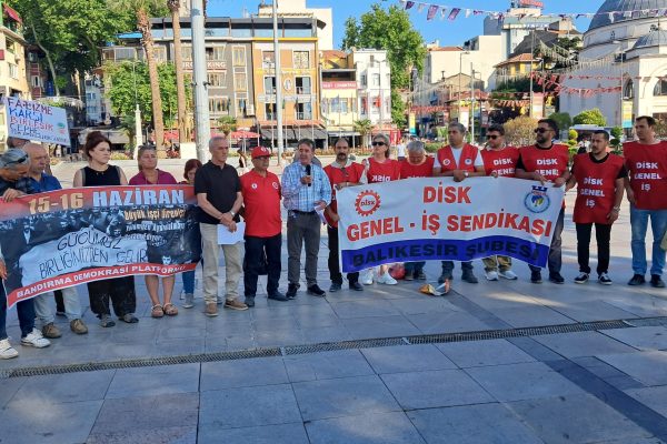 15-16 Haziran anma toplantısına 9 işçi katıldı