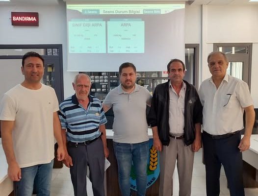 2025 yılı hasat sezonun ilk mahsulü arpa borsa elektronik satış salonunda satıldı