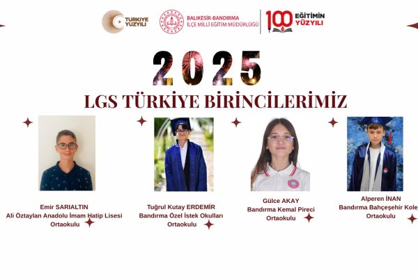Bandırma’da 4 öğrenci LGS’de tam puan aldı