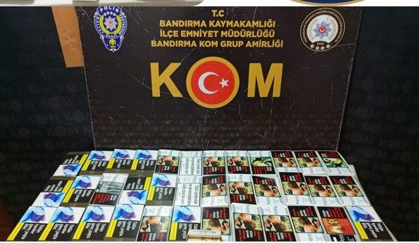 Bandırma’da 19 Bin 520 adet dolu makaron yakalandı