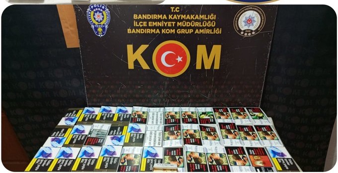 Balıkesir Emniyet Müdürlüğü Bandırma KOM Büro Amirliği ekiplerince yapılan çalışmalarda;