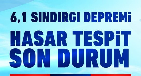 Balıkesir’in Sındırgı ilçesinde yaşanan deprem sonrasında hasar tespit çalışmaları sona