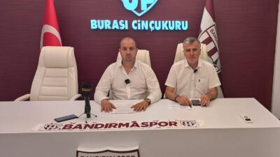 Bandırmaspor Basın sözcüsü Ceyhun Yıldırım ve Futbol Şube sorumlusu Bilgen