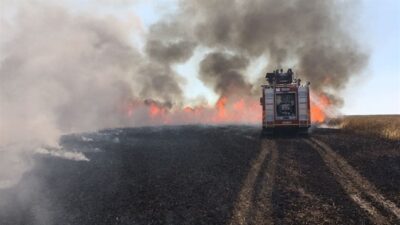 Bandırma Eğitim ve Araştırma Hastanesi kavşağına yakın bir bölgede çıkan