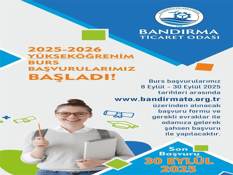 Her yıl birçok yüksek öğretim öğrencilerine burs veren Bandırma Ticaret