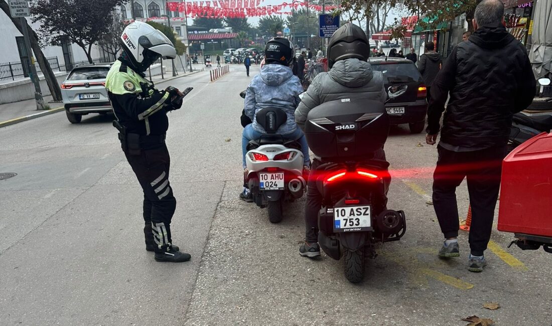 Bandırma Trafik Denetleme Büro Amirliğince 2025 yılı Ekim ayında ilçemizde