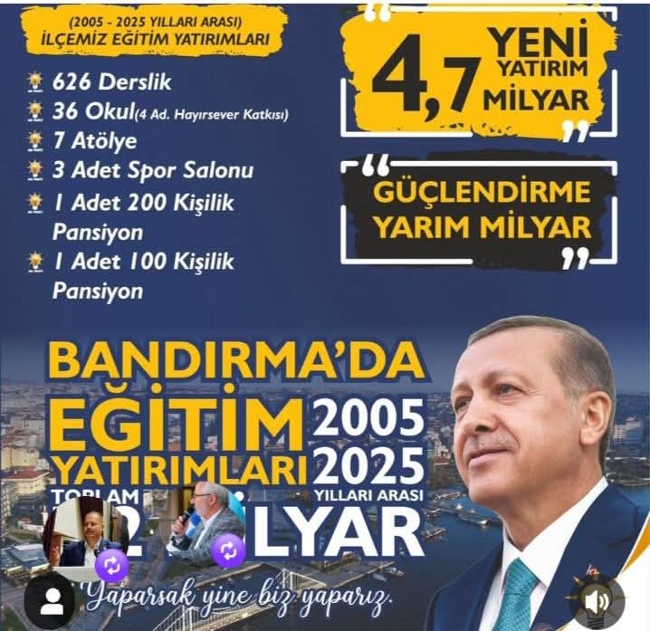 Karlahan: Bandırma’ya 5,2 milyarlık eğitim yatırımı yapıldı