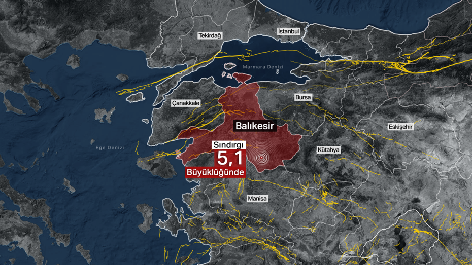 Uzunca bir süredir depremlerin odak noktası olan Sındırgı’da saat oo.24