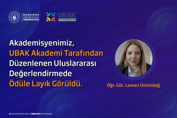 Uluslararası Değerlendirmede Ödüle Layık Görüldü