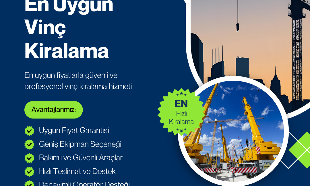 &nbsp; Kiralık vinç hizmeti, projelerde zaman ve insan gücünün daha