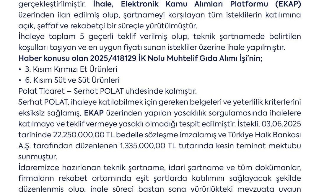 Büyükşehir Belediyesi sosyal medya sayfalarından yaptıkları açıklamada; Bazı basın yayın