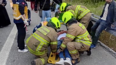 Balıkesir’in Susurluk ilçesinde yolcu otobüsünün devrilmesi sonucu 38 kişi yaralandı