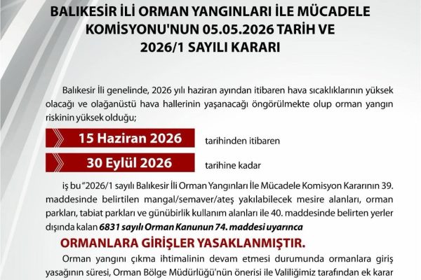 Ormanlara girişler yasaklandı