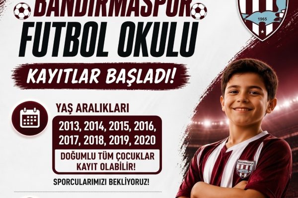 Bandırmaspor Futbol Okulu Kayıtlara Başladı